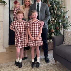 Rylee + Cru Girls Olive Dress Ruby Plaid red buffalo check 4T 5T